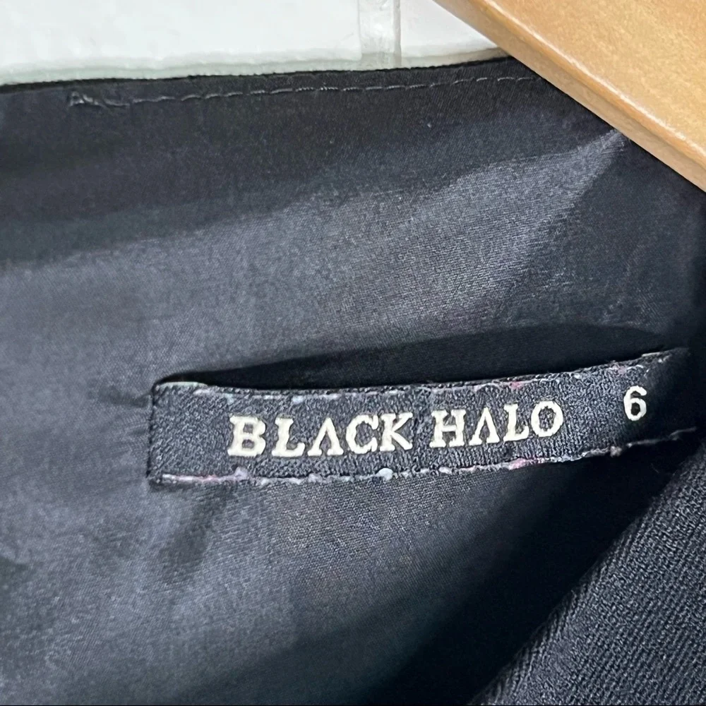 Black Halo Sanibel Crop Top Sz 6 Zipper back - Picture 5 of 6